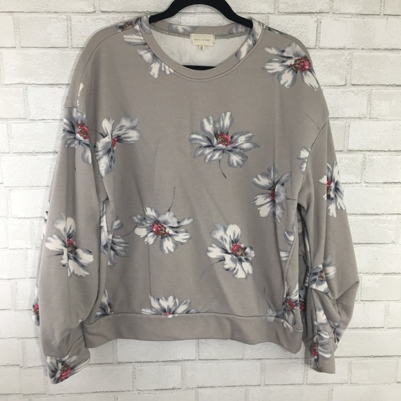 gray floral sweatshirt
